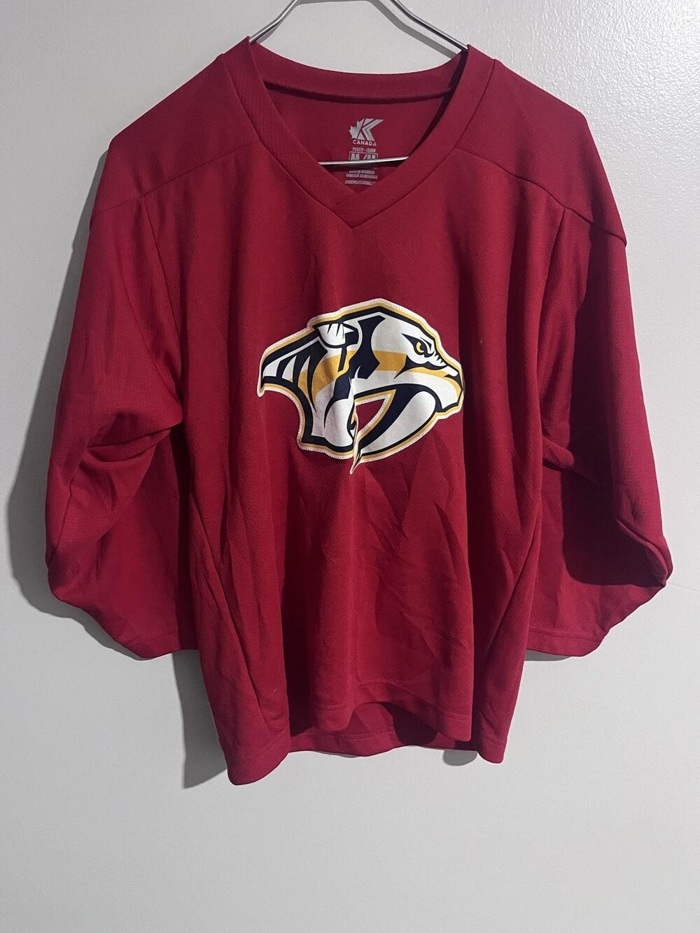 Kobe Sportswear Shirt Boys M Red Jersey V-Neck Hockey Mesh Tagless Logo